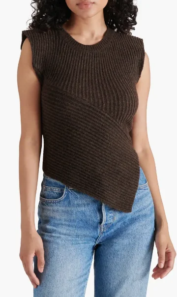 Brown Sweater Vest Top by Steve Madden