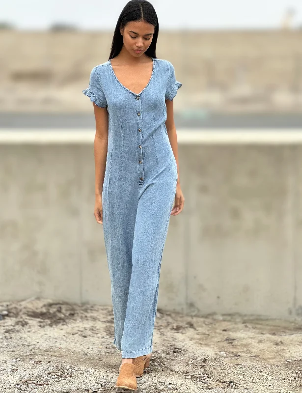 Denim Wide-Leg Jumpsuit