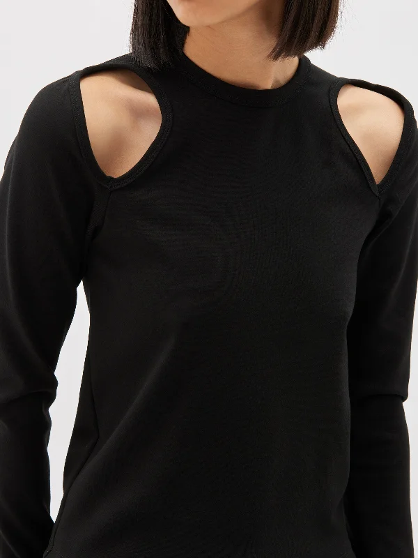 italian jersey cut out sleeve top