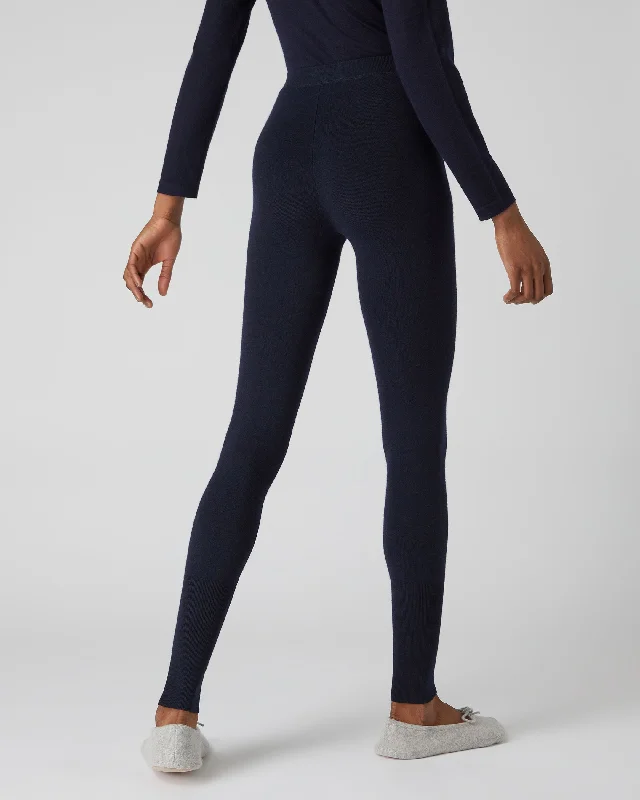 Women's Thea Cashmere Leggings Navy Blue