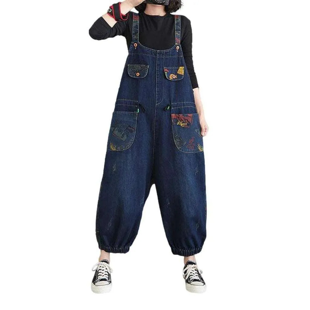 Loose y2k denim dungaree for ladies