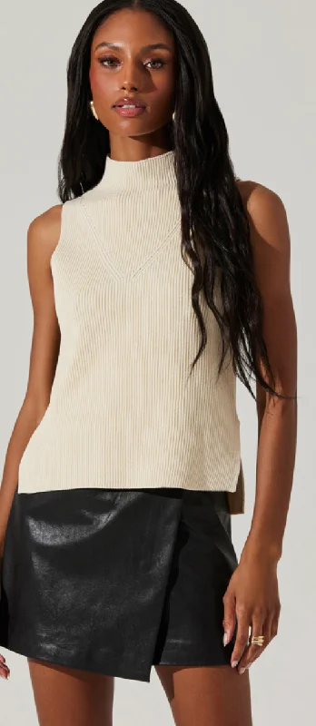 Mock Neck Sleeveless Sweater by ASTR the Label