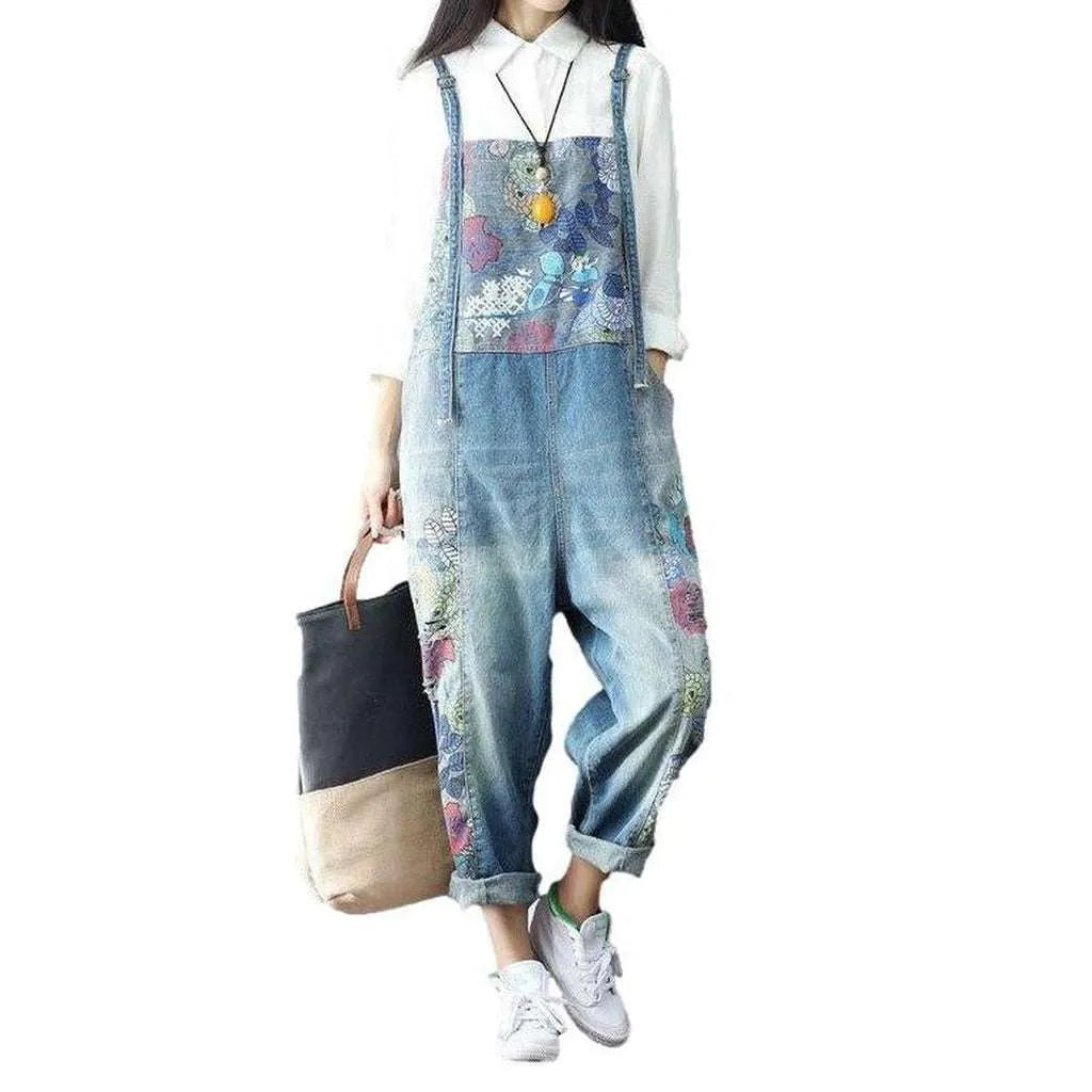 Painted women's jean dungaree