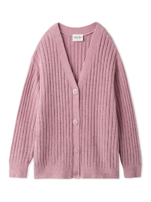 Ribbed Knit Button Up Cardigan