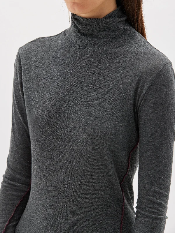 slim funnel neck long sleeve t.shirt