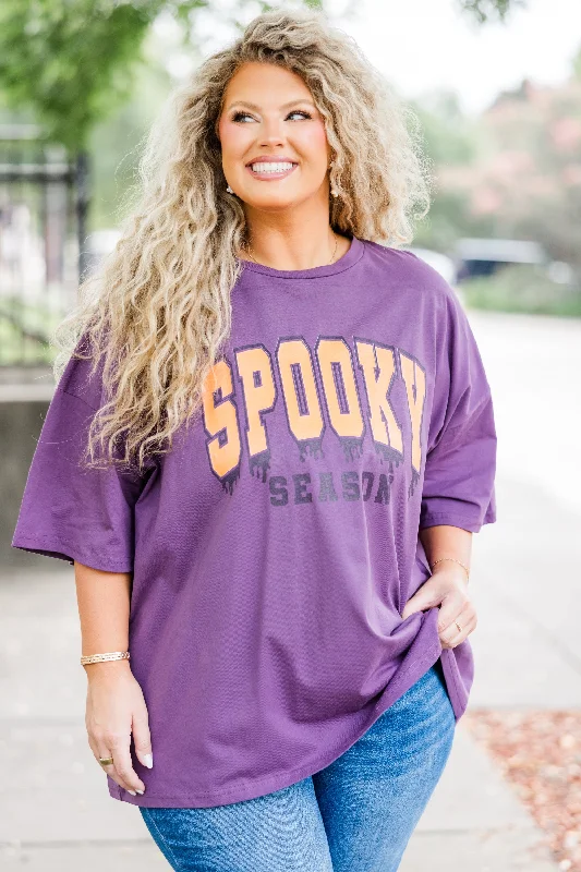 Spooky Days Boyfriend Tee, Lilac Gray