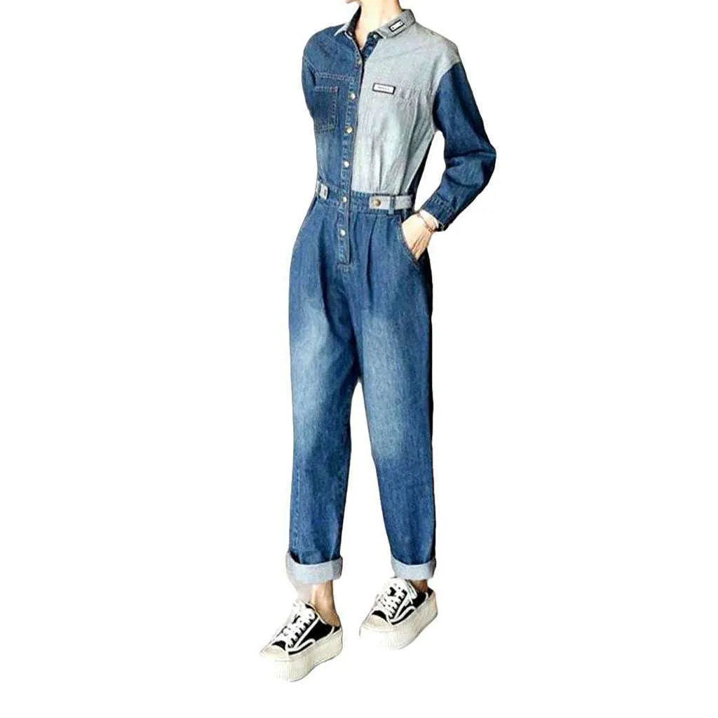 Stylish patchwork baggy jumpsuit