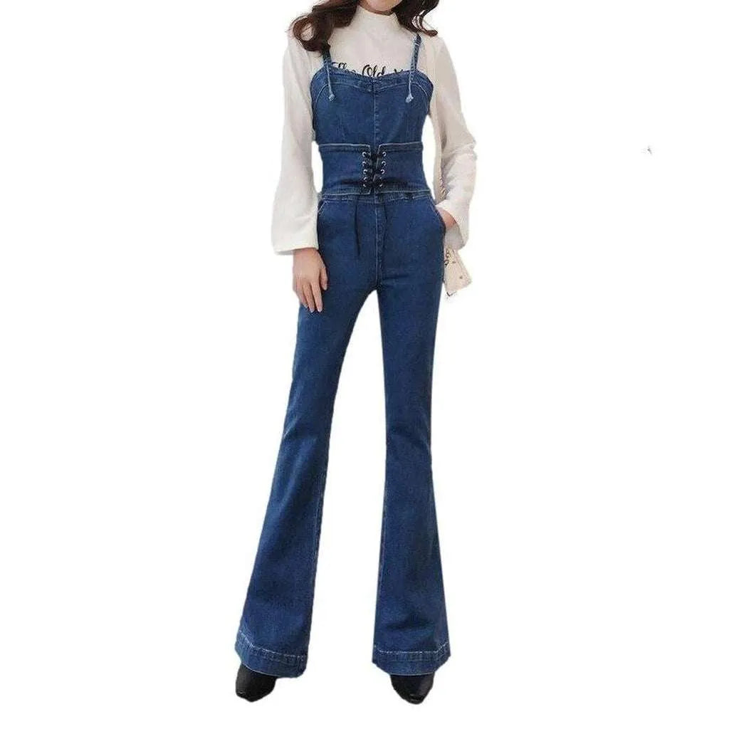 Stylish women's denim jumpsuit