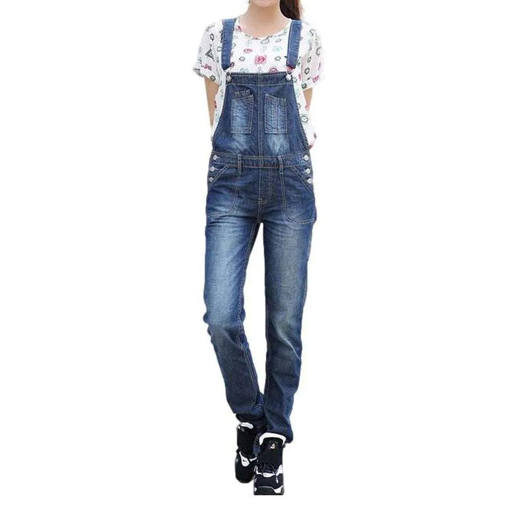 Stylish women's denim overall