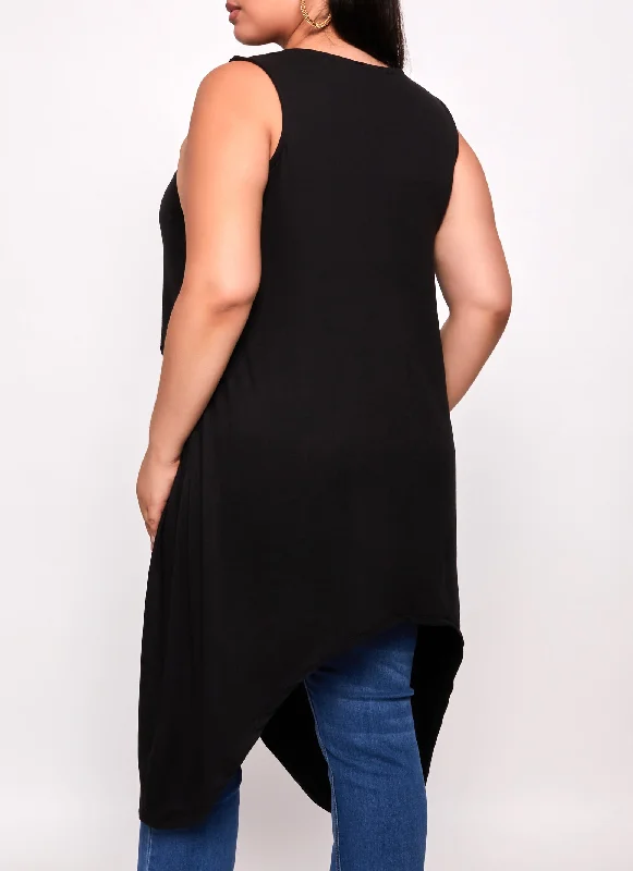 Plus Size Tulip Sharkbite Hem Tank Top