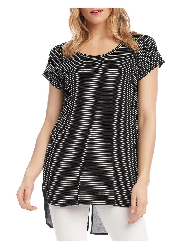 Casablanca Womens Striped Contrast Shirttail T-Shirt