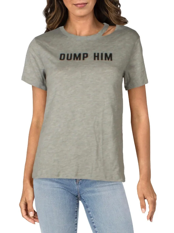 Dump Him Womens Ripped Crewneck T-Shirt