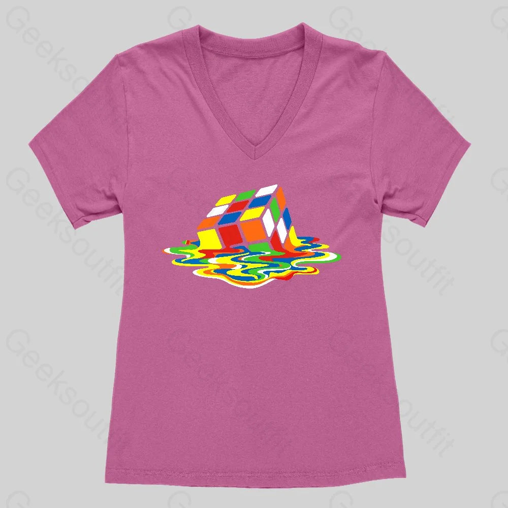 Magic Cube Colourful Women's V-Neck T-shirt