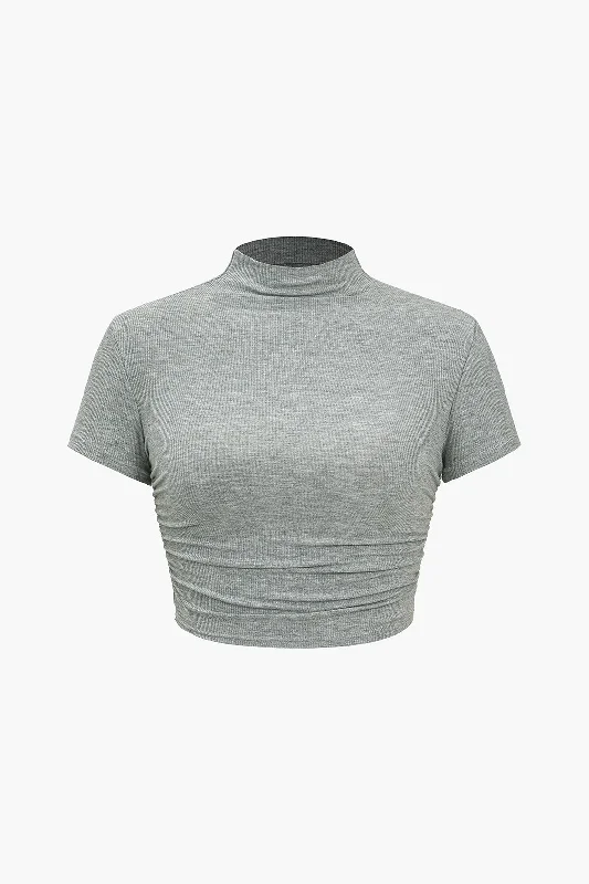 Basic Solid Cropped T-Shirt