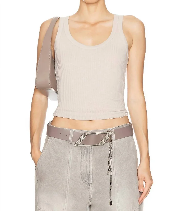 Military Rib Bold Tank Top In Flax