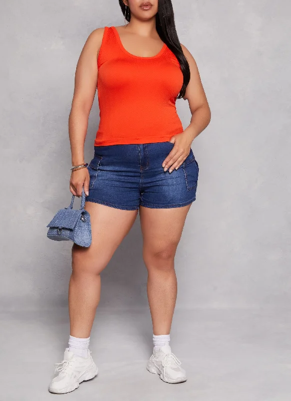 Plus Size Scoop Back Tank Top