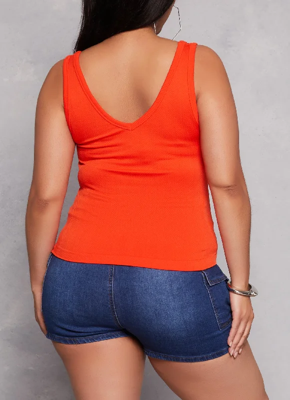 Plus Size Scoop Back Tank Top