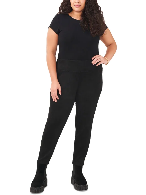 Plus Womens Faux Suede Pull On Leggings