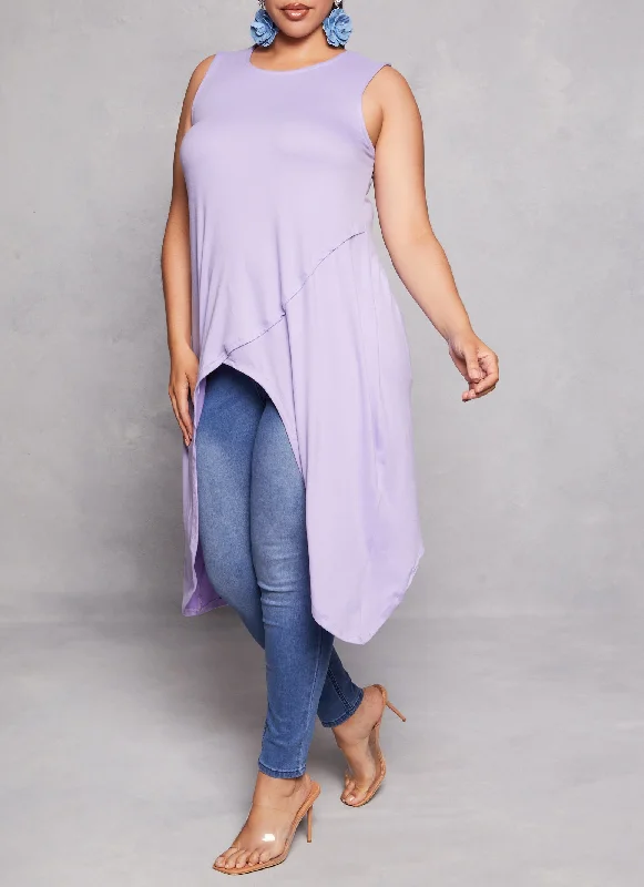 Plus Size Tulip Sharkbite Hem Tank Top