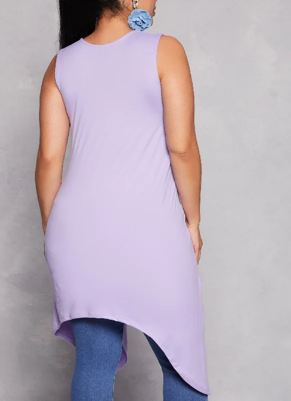 Plus Size Tulip Sharkbite Hem Tank Top