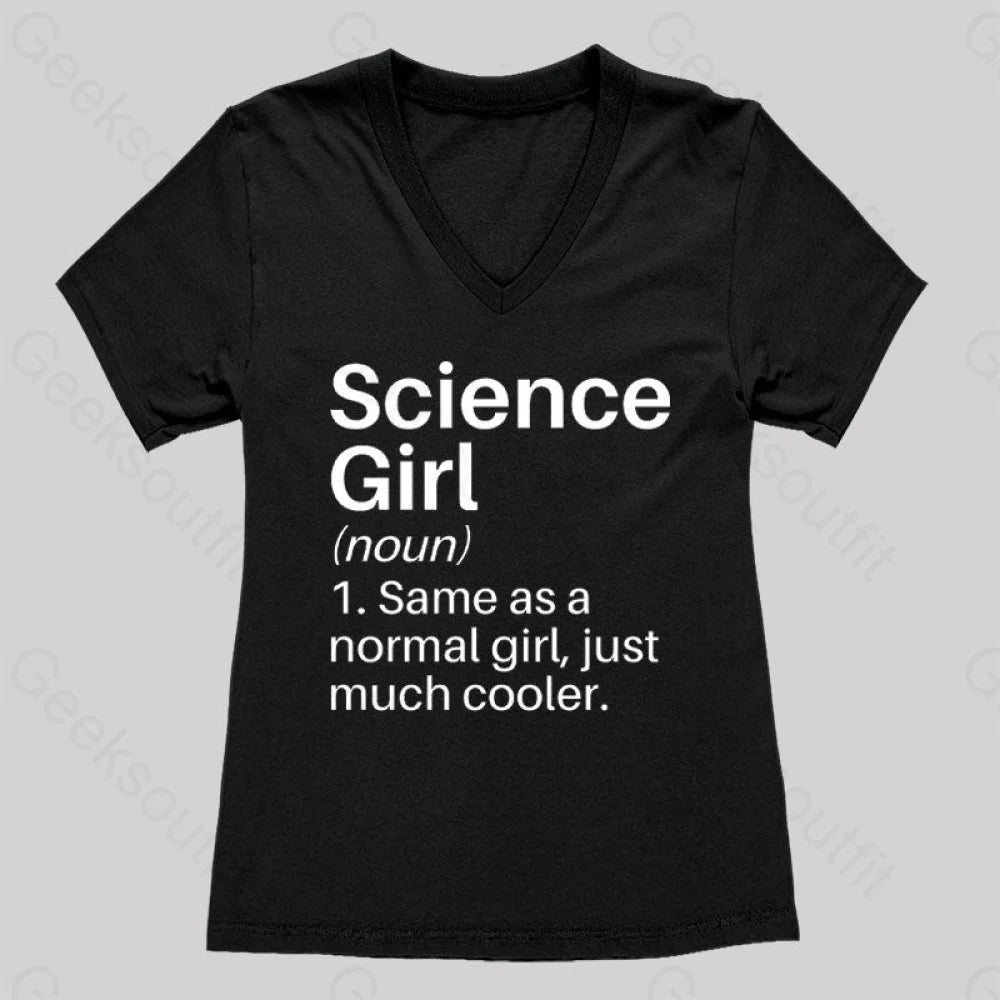 Science Girl Funny Definition Women's V-Neck T-shirt