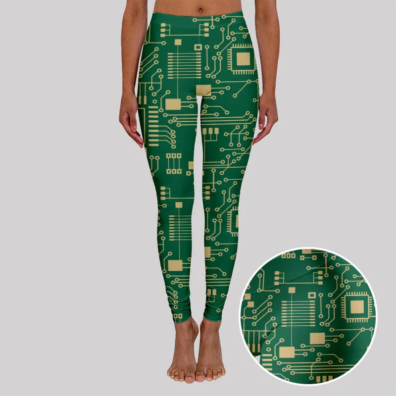 Technology Sense Circuit Board Geek Leggings