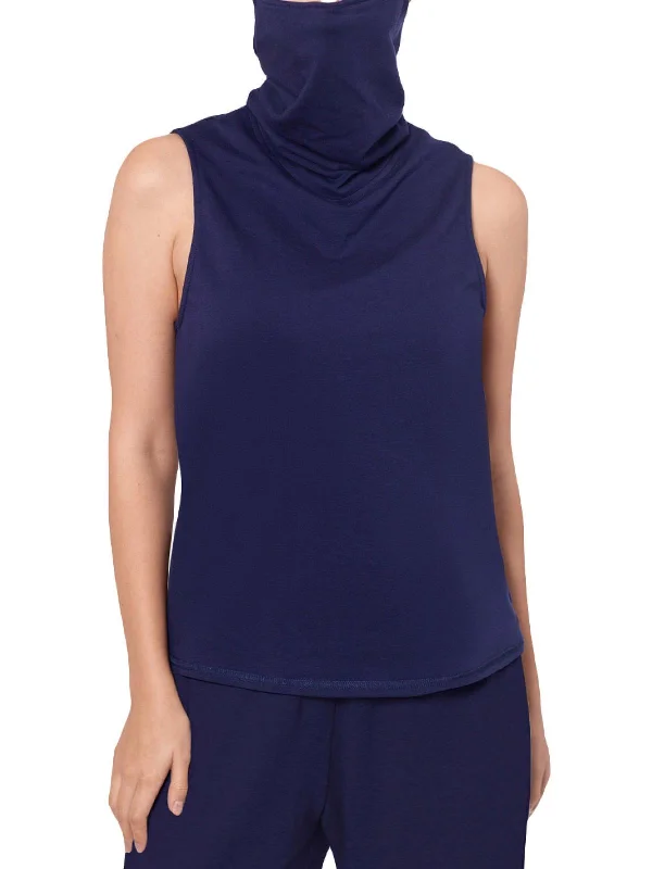 Womens Knit Attached Mask Tank Top